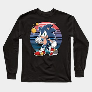 Custom Sonic the Hedgehogg Baseball Jersey Personalized Sonic Shirt Cartoon Sonic Matching Party Outfit For Sonic Lover Birthday Boy Kid Long Sleeve T-Shirt